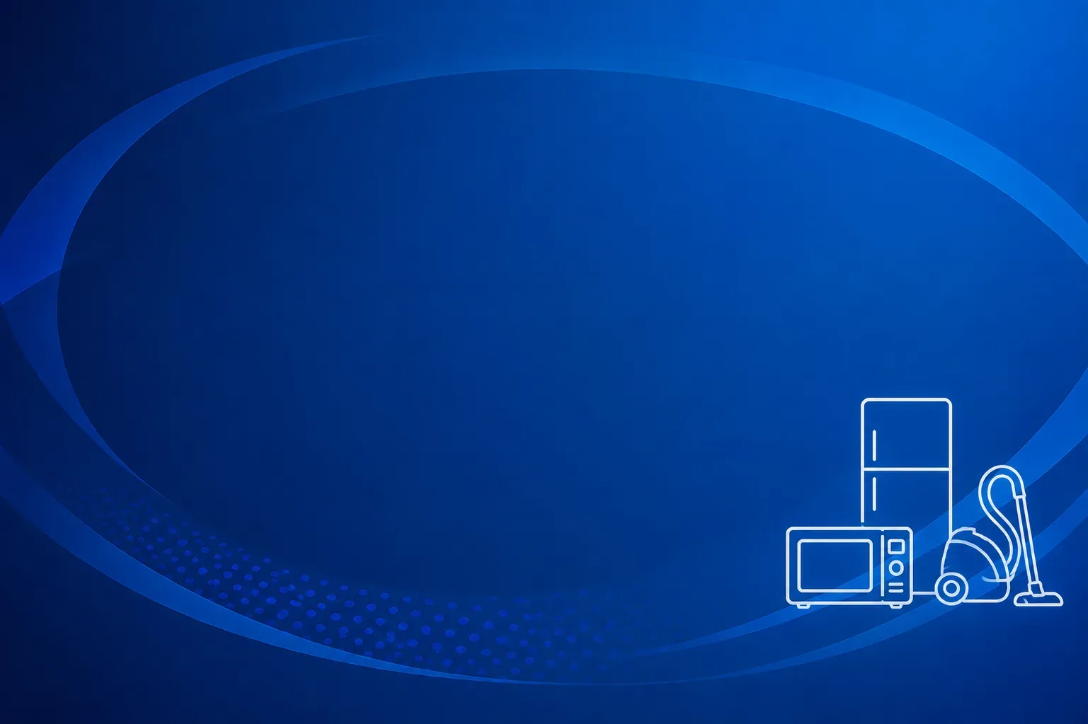 Illustration of household appliances on a blue background
